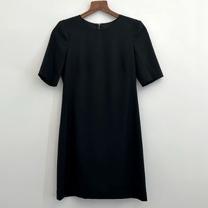 Theory Black Short Sleeved Wool Mini Dress